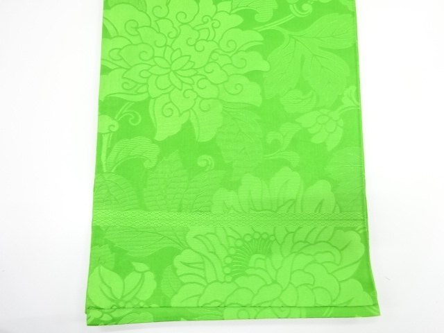  花更紗模様織り出し　丸帯